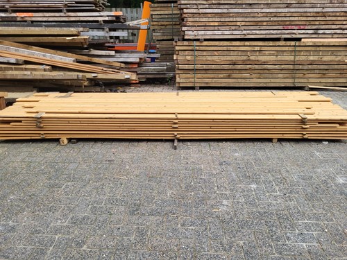 Gebruikte vuren planken 18x95mm per m2 (partij)