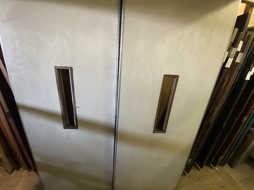 Gebruikte dubbele binnendeur 1660x2105 rechtsdraaiend stomp hout wit