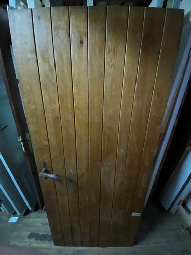 Gebruikte binnendeur 840x1916 linksdraaiend stomp hout bruin
