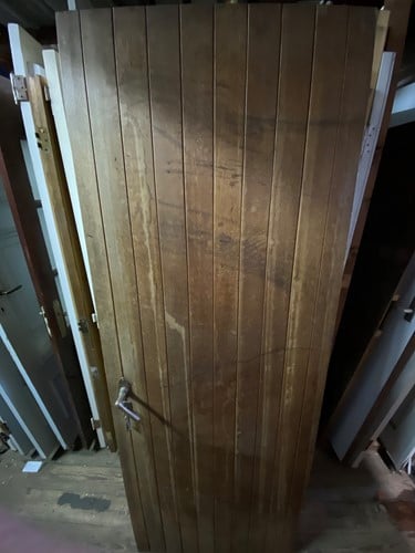 Gebruikte binnendeur 775x2075 linksdraaiend stomp hout bruin