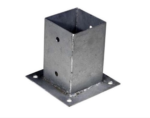 Paalhouder op plaat 7x7x14 cm