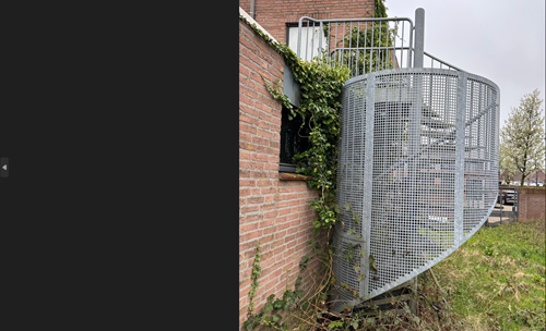 Gebruikte Stalen Spiltrap (incl. bordes) H3400mm - doorsnee 2200mm gegalvaniseerd