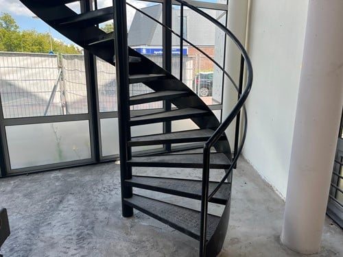 Gebruikte Stalen Spiltrap H3500mm  zwart