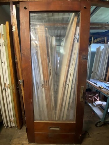 Gebruikte buitendeur 1025x2445 linksdraaiend stomp hout bruin