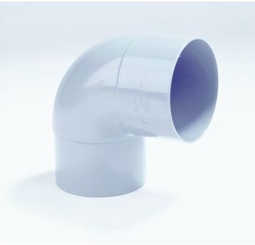 PVC Bocht 80mm mof/ verjongd spie 87,5° grijs