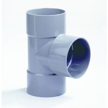 PVC T-stuk 110mm 3x lijmmof 90° grijs