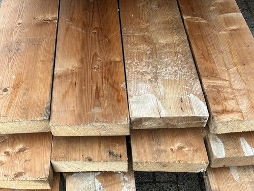 Gebruikte vuren balk 50x100x2100 geschaafd (partij)