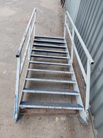 Gebruikte Stalentrap B1020mmx H1950mm Wit met leuning -2