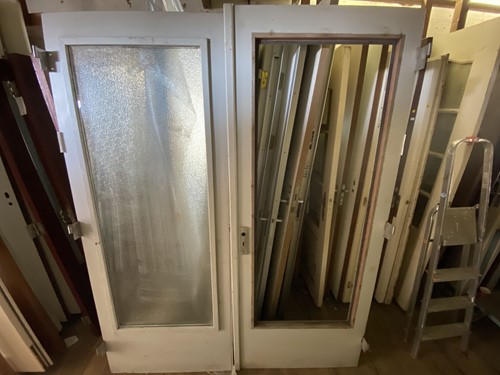Gebruikte binnendeur 1690x2115 rechtsdraaiend stomp hout wit